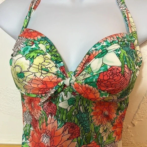 JETS by Jessika Allen Tie Halter Swimsuit Sz-4 - Picture 2 of 8